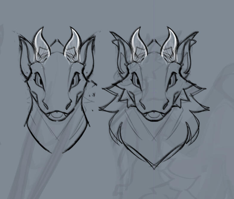 Mune started to finalize the concept…usually the head is the most important part of a design so they went further on to with finalizing the idea of using a ball python as a face base because of their :3 face